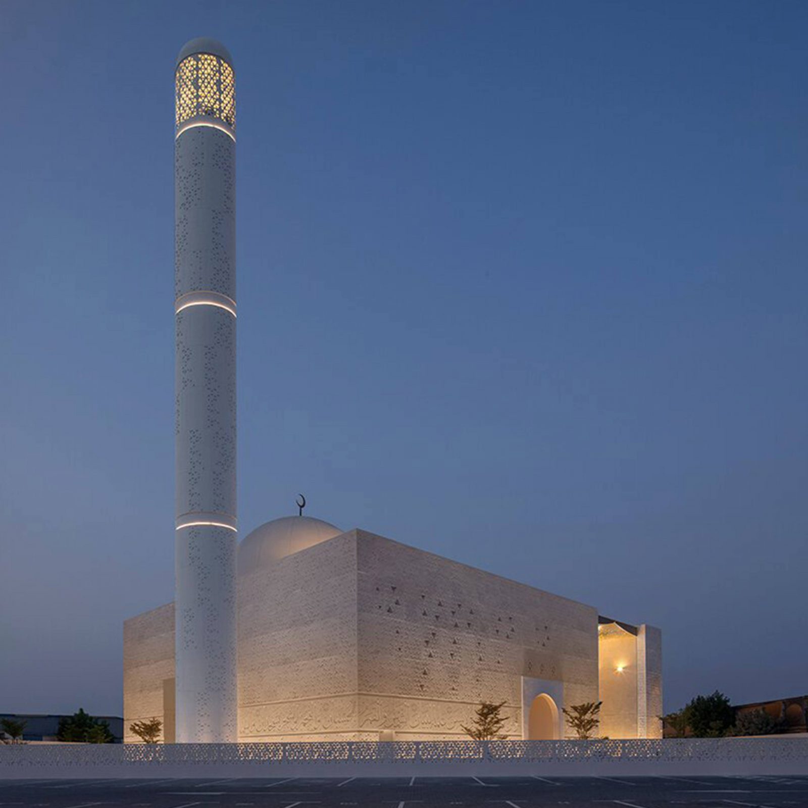 Architectural Lighting Design Contemporary Mosque Exterior Dubai Consultants Studio N