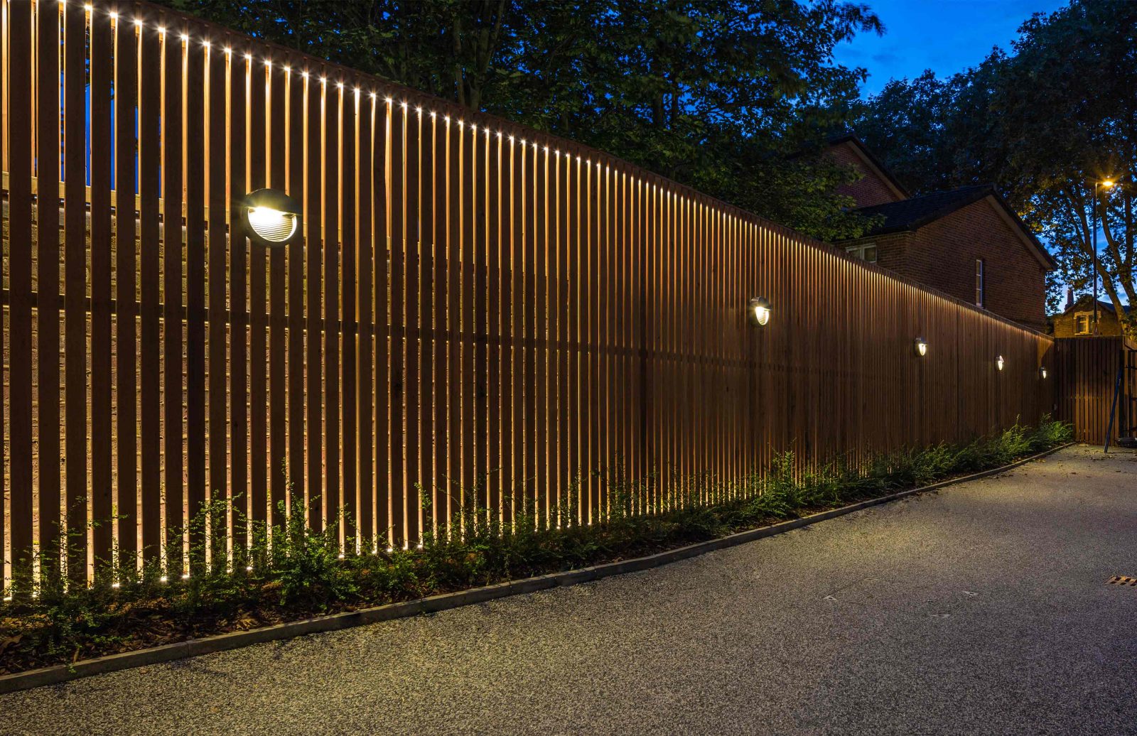 Integrated Lighting Design Garden Fence Wooden Framework Studio N