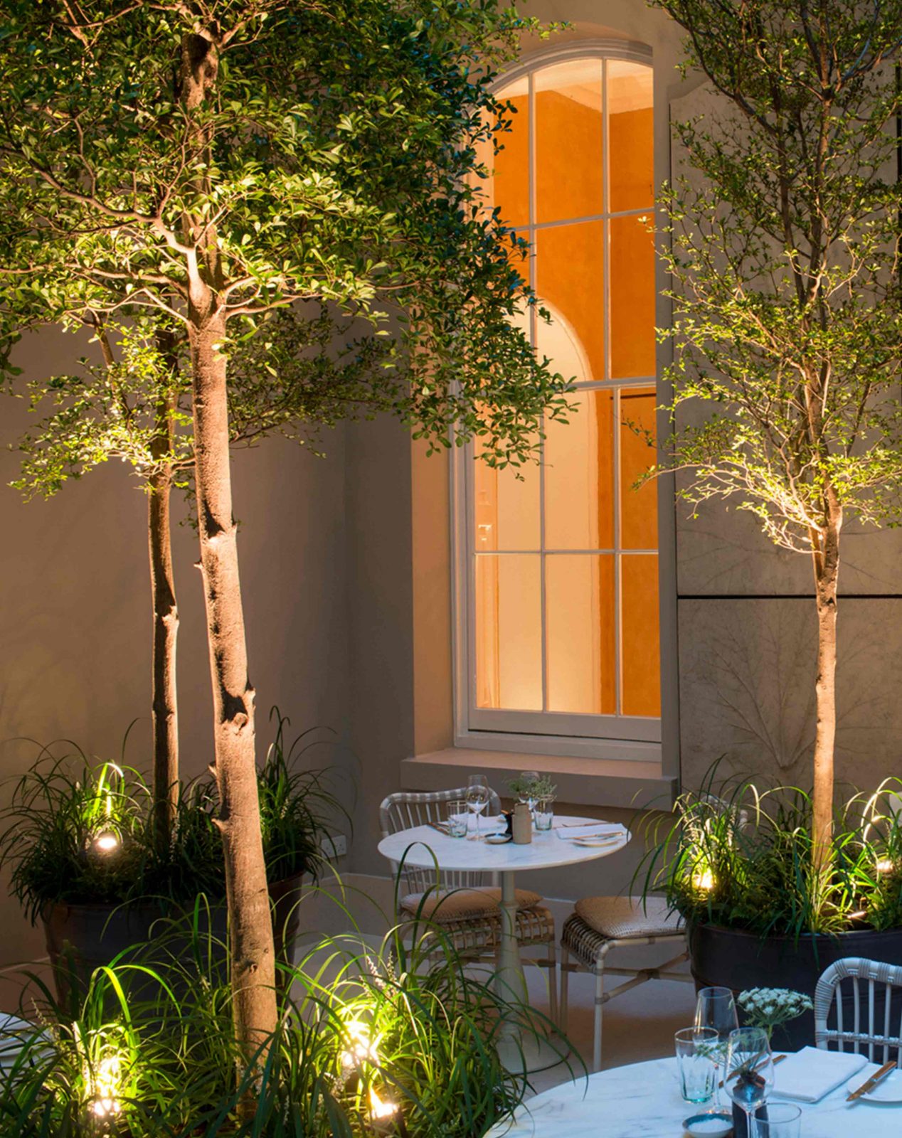 Lighting Scheme Elegant Courtyard Planting Pots Studio N