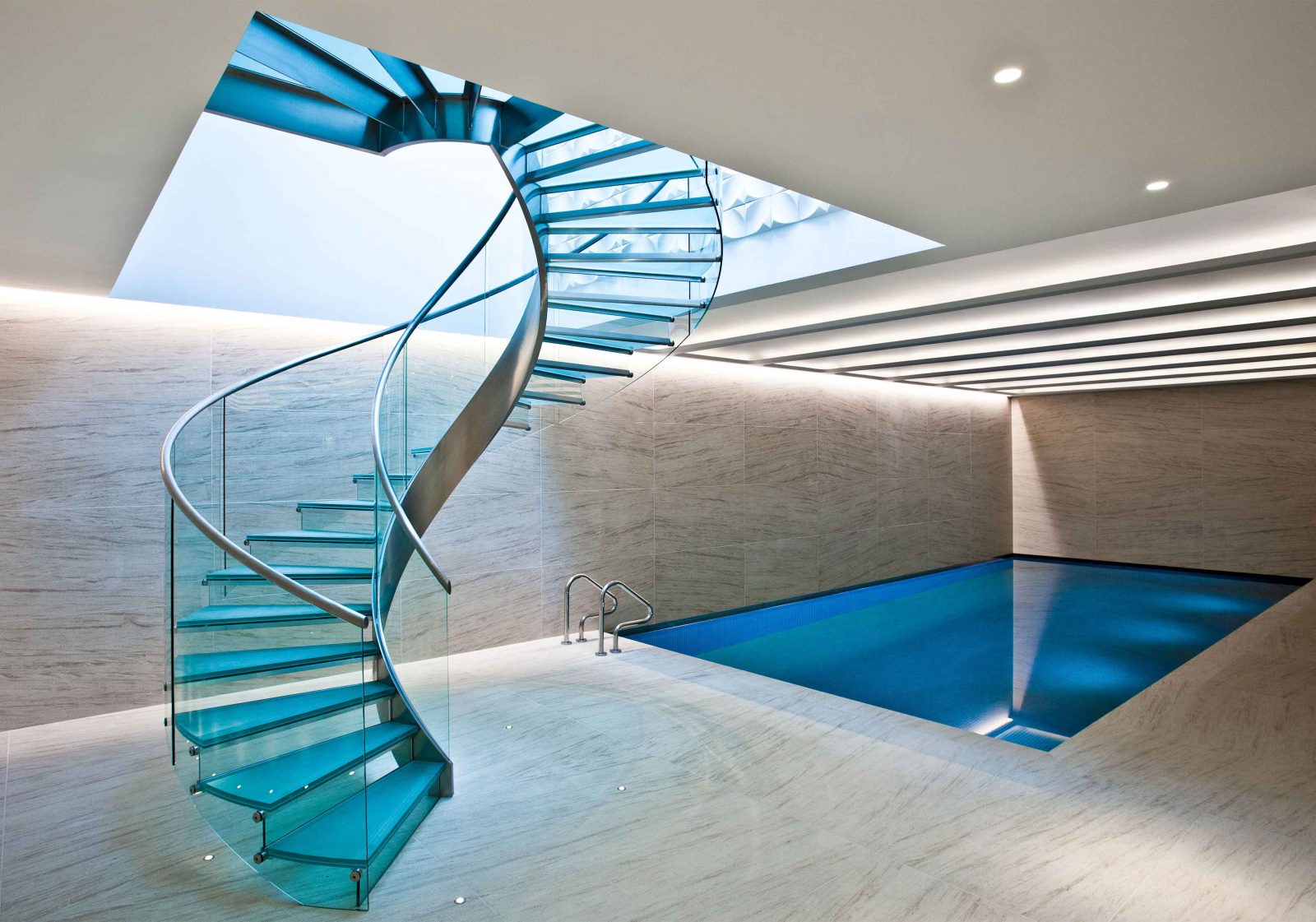 Lighting Design Swimming Pool Glass Staircase Studio N