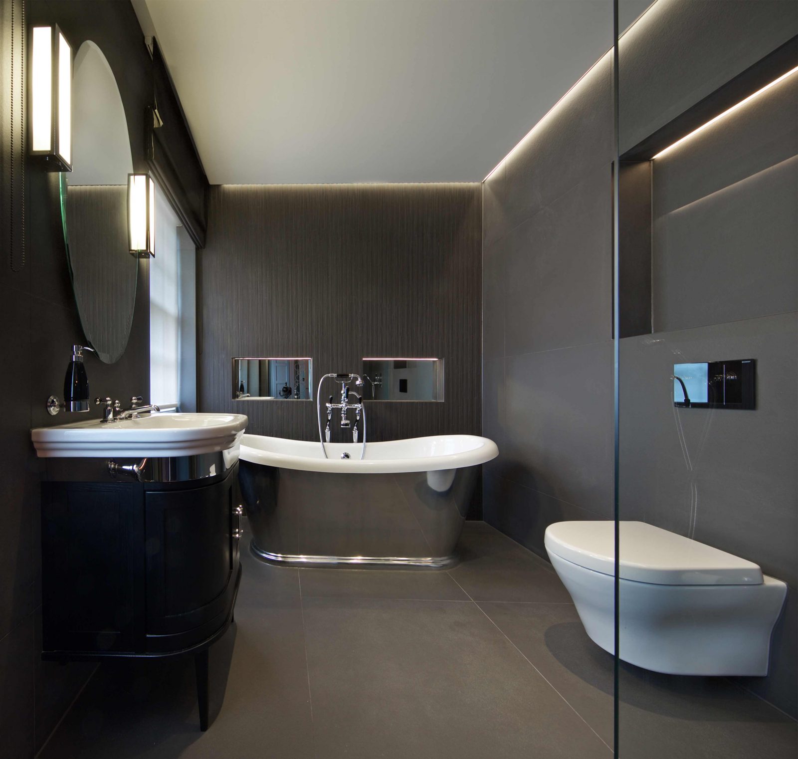 Bathroom Lighting Solution Modern Dark Interior Design Consultants Studio N