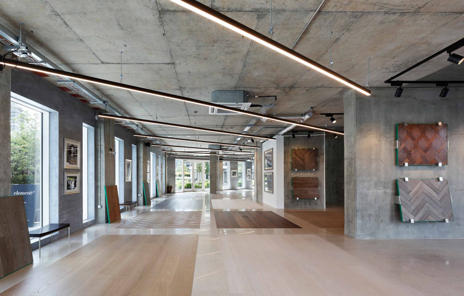 Simple Lighting Scheme Retail Showroom Urban Concrete Interior Wooden Flooring Consultants Studio N