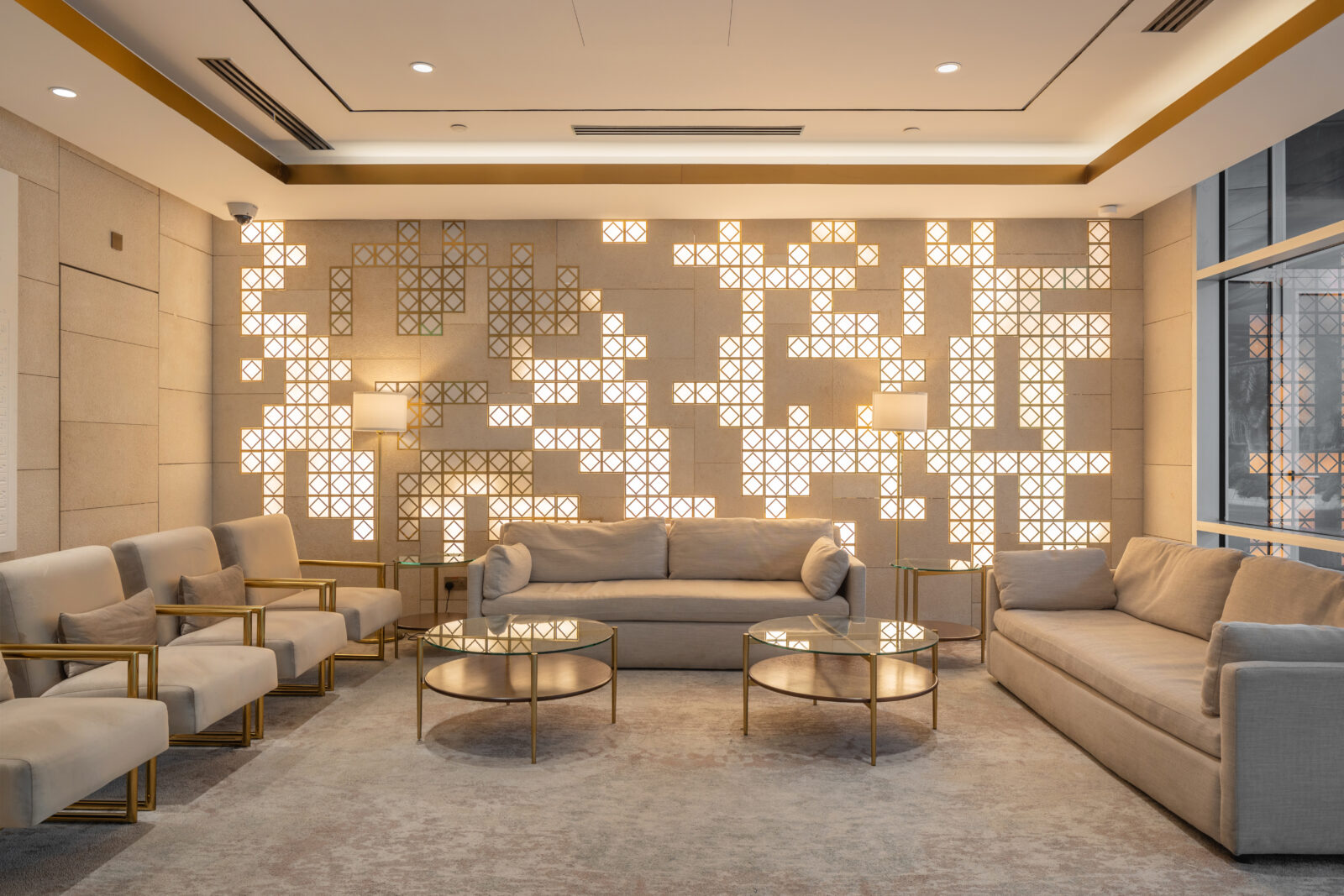 Architectural Lighting Scheme Ministry of Tourism Saudi Arabia Reception Desk Integrated Wall Light Dubai Consultants Studio N