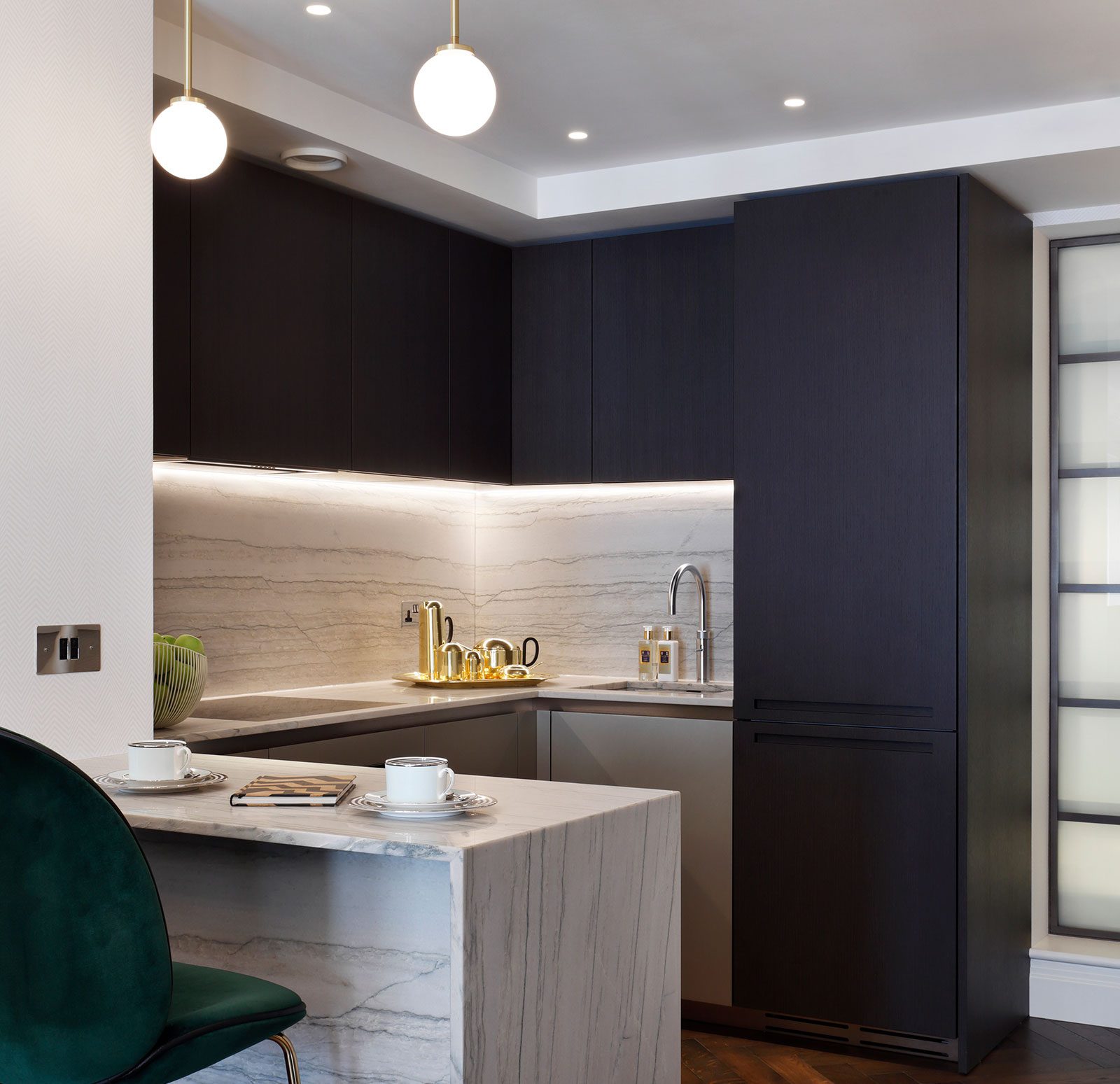 Simple Stylish Kitchen Lighting Design Apartment Studio N