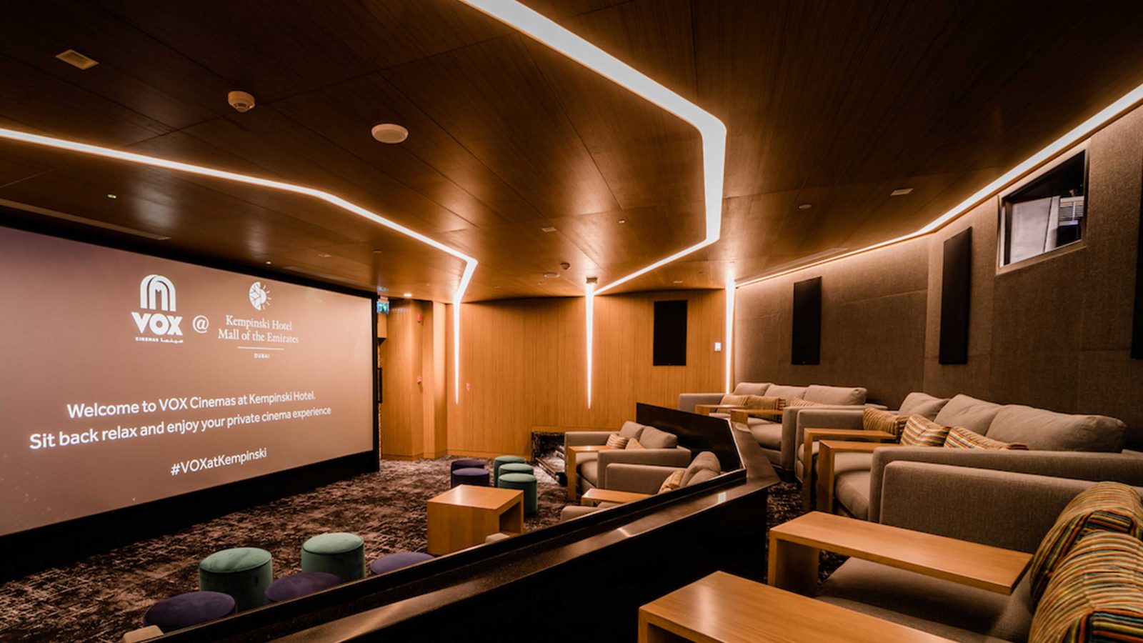 Architectural Lighting Design Recessed Linear Illumination Wall Ceiling Feature Private Luxury Cinema Dubai Studio N