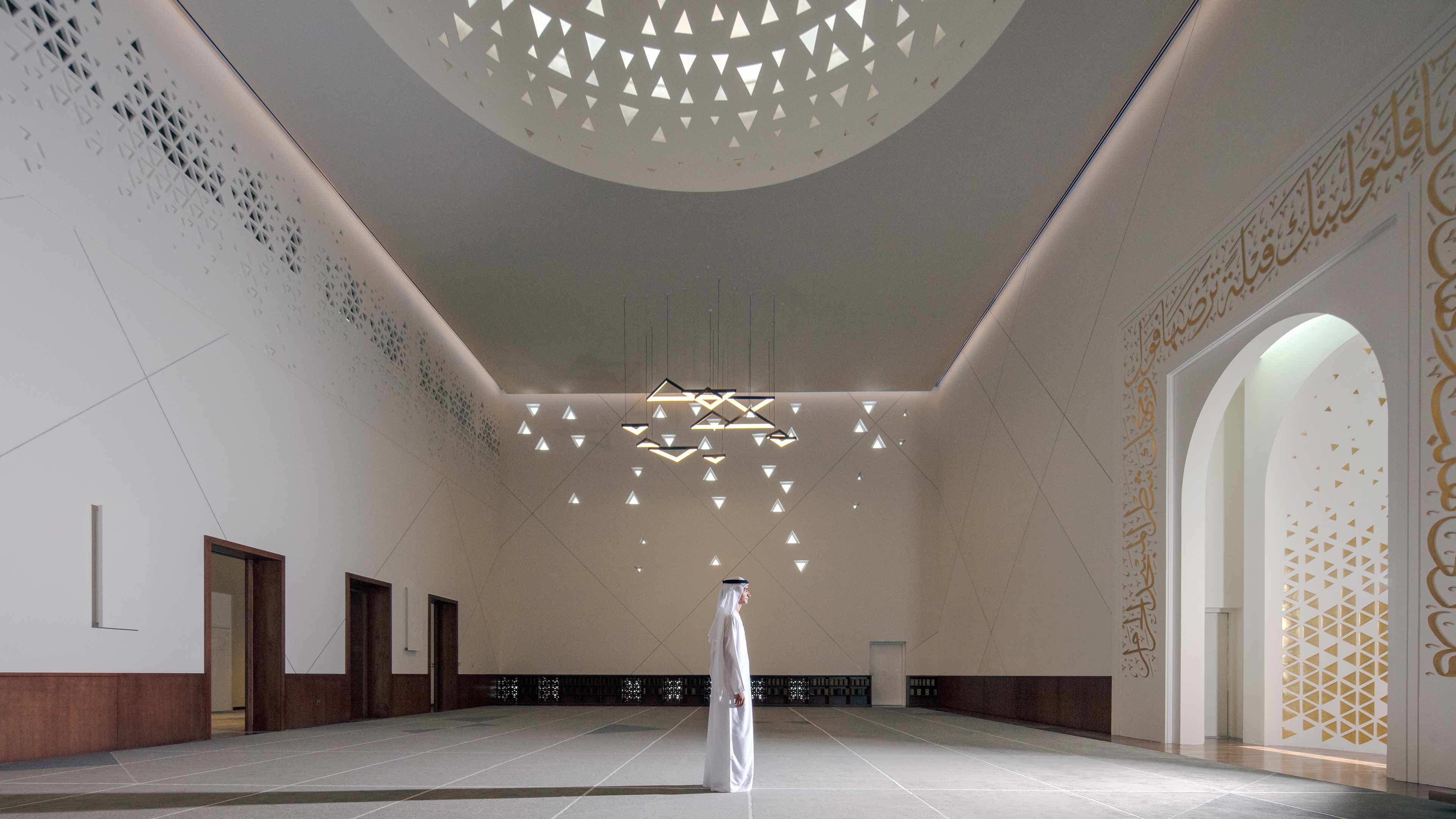 Architectural Lighting Contemporary Mosque Prayer Hall Design Consultants Dubai Studio N