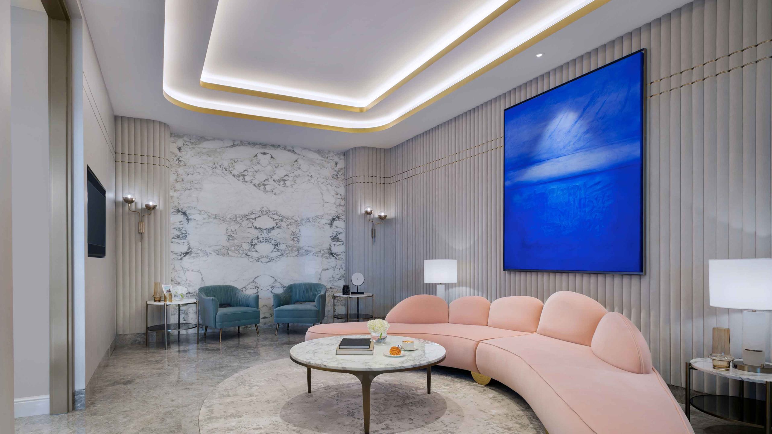 Architectural Lighting Design Dubai Airport T3 Arrivals Lounge VIP Lounge Feature Coffer Illumination Studio N