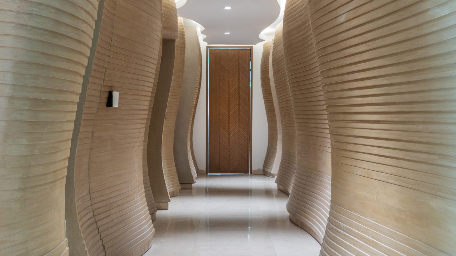 Architectural Lighting Scheme Ministry of Tourism Saudi Arabia Lift Lobby Stone Integrated Light Dubai Consultants Studio N